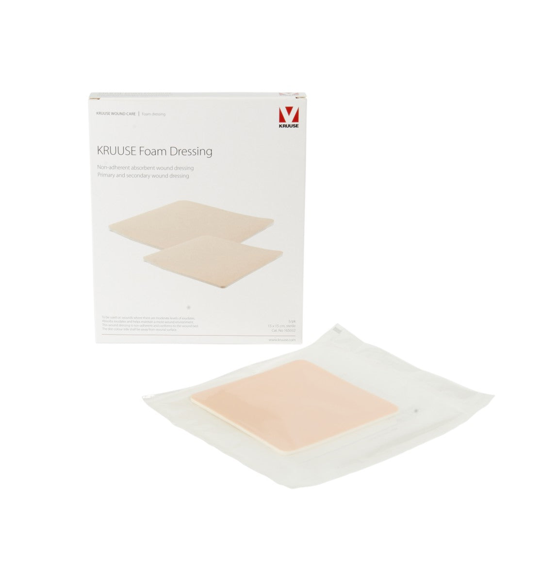 KRUUSE Foam Dressing sterile 15 x 15 cm, 5/pk, sterile