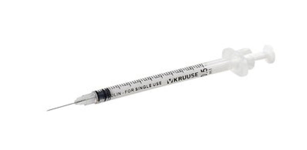 KRUUSE Insulin Syringe, 3-comp., 0.5 ml, 29G 1/2" 100 UNIT SCALE