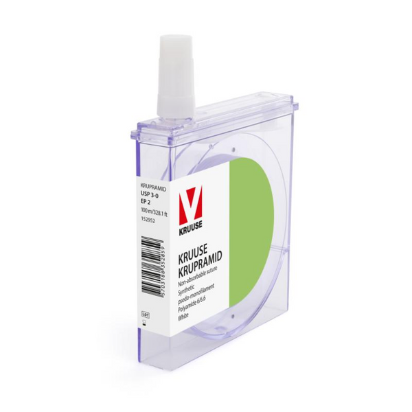 KRUUSE Krupramid Suture, USP 3-0/EP 2, 100 m/328.1 ft, white