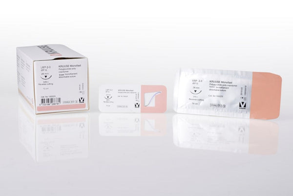 KRUUSE Monofast suture, USP 2-0, 70 cm, 38C RC Needle: 26 mm