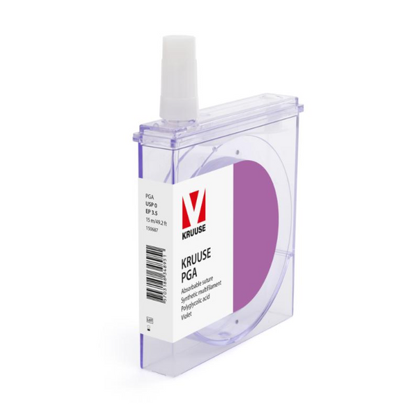 KRUUSE PGA Suture, USP 0/EP 3.5, 15 m/49.2 ft, violet, 1/pk