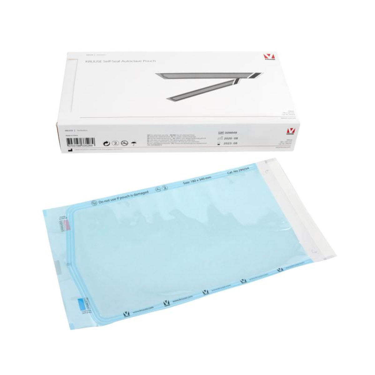 KRUUSE Self-Seal Autoclave Pouch, 250 x 380 mm, 200/pk