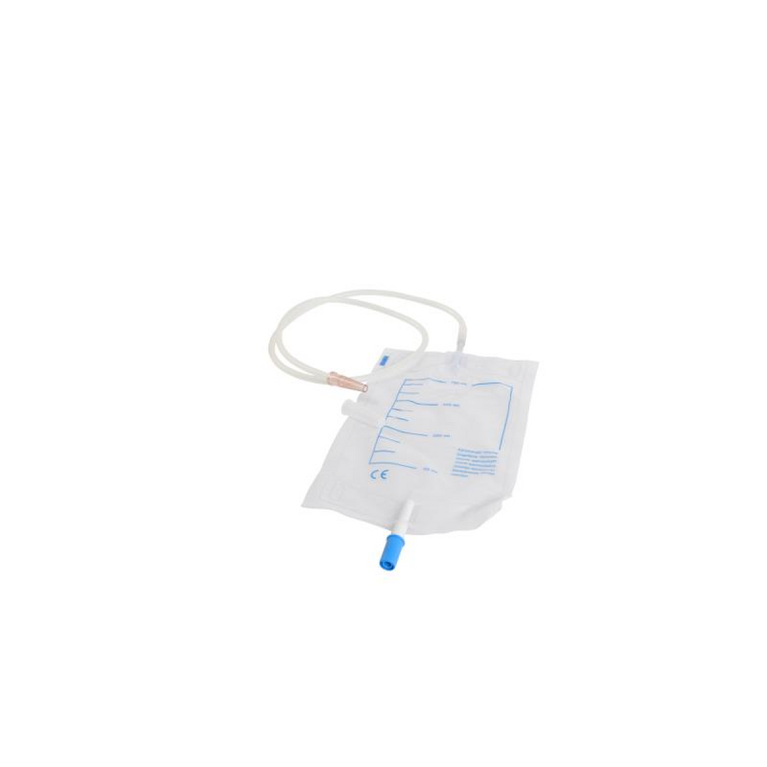 KRUUSE Urine bags, 750 ml, adapter for Foley Catheters, 10/pk