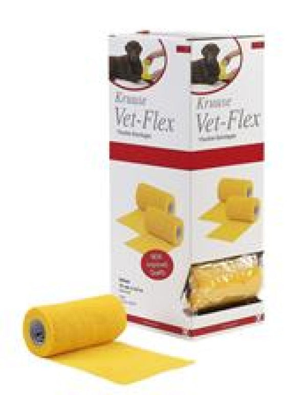 KRUUSE Vet-Flex 10 cm x 4,5 m, yellow, 10/pk