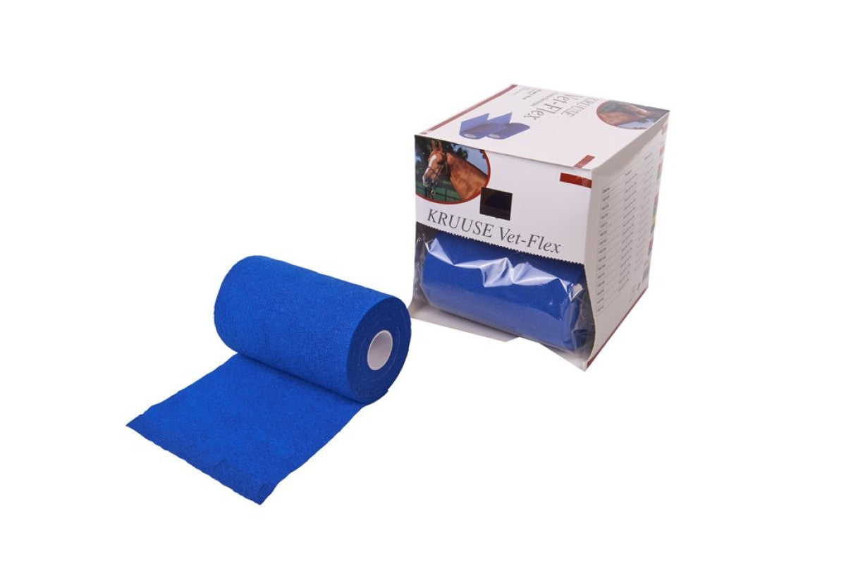 KRUUSE Vet-Flex 15 cm x 15 m, blue, 4/pk