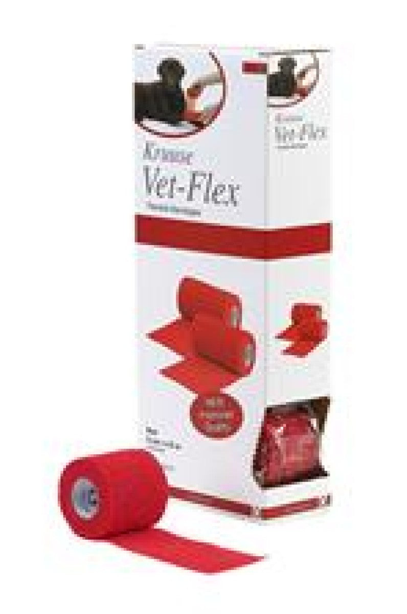 KRUUSE Vet-Flex 5 cm x 4.5 m, red, 10/pk