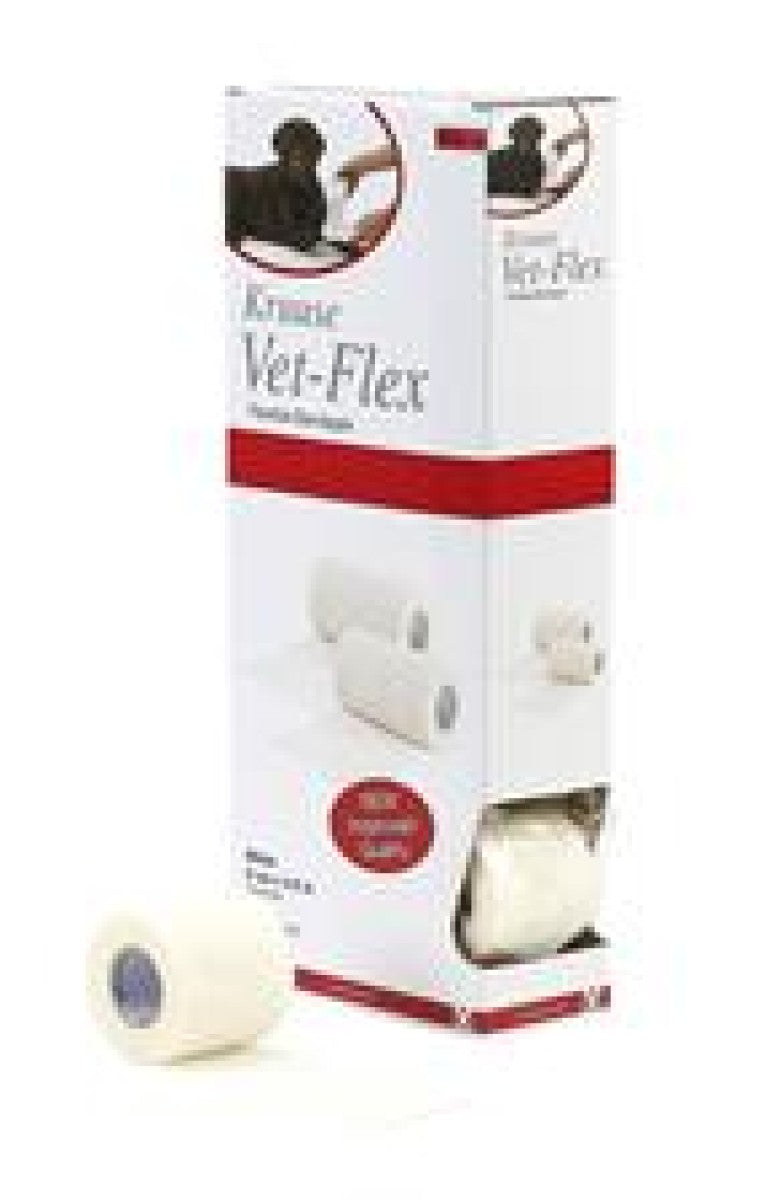 KRUUSE Vet-Flex 5 cm x 4.5 m, white, 10/pk