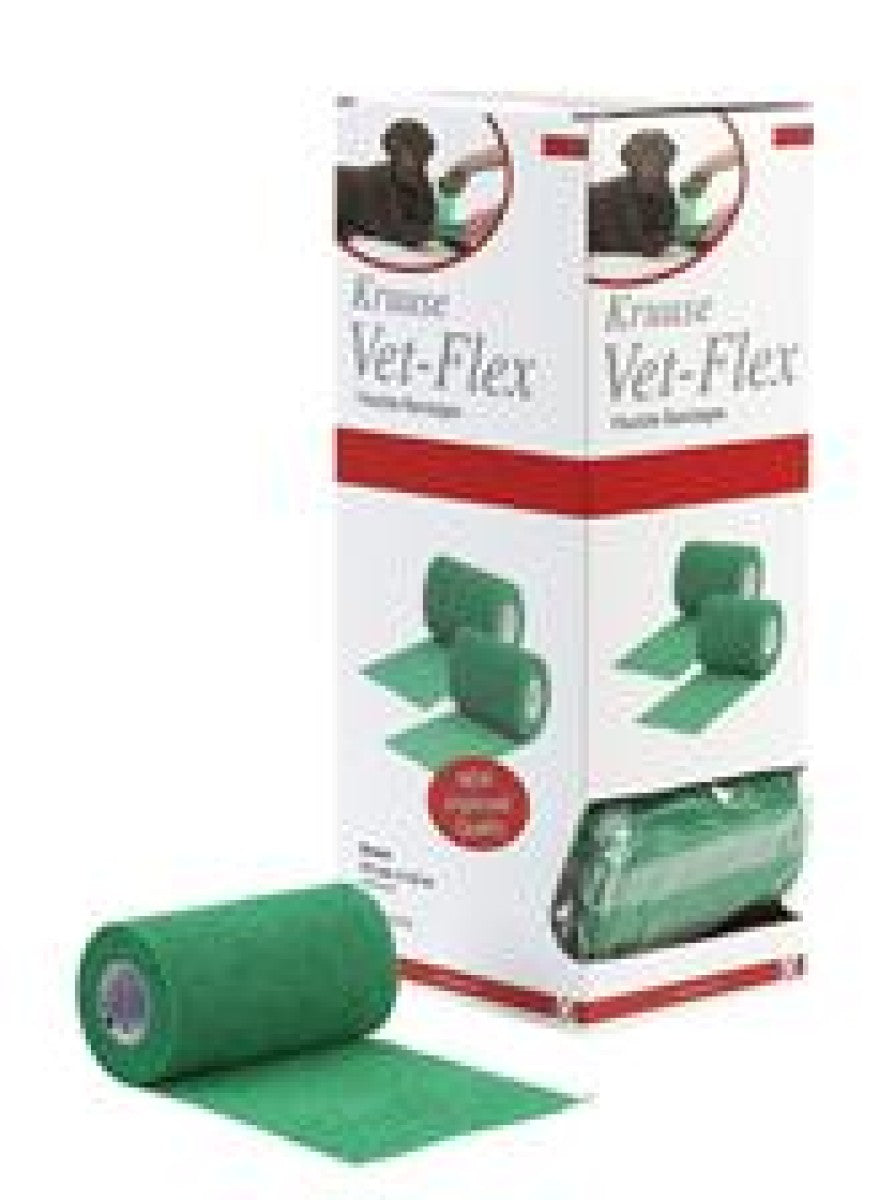 KRUUSE Vet-Flex 7.5 cm x 4.5 m, green, 10/pk