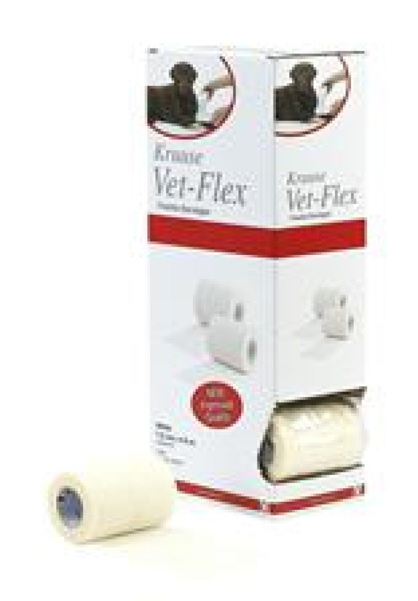 KRUUSE Vet-Flex 7.5 cm x 4.5 m, white, 10/pk