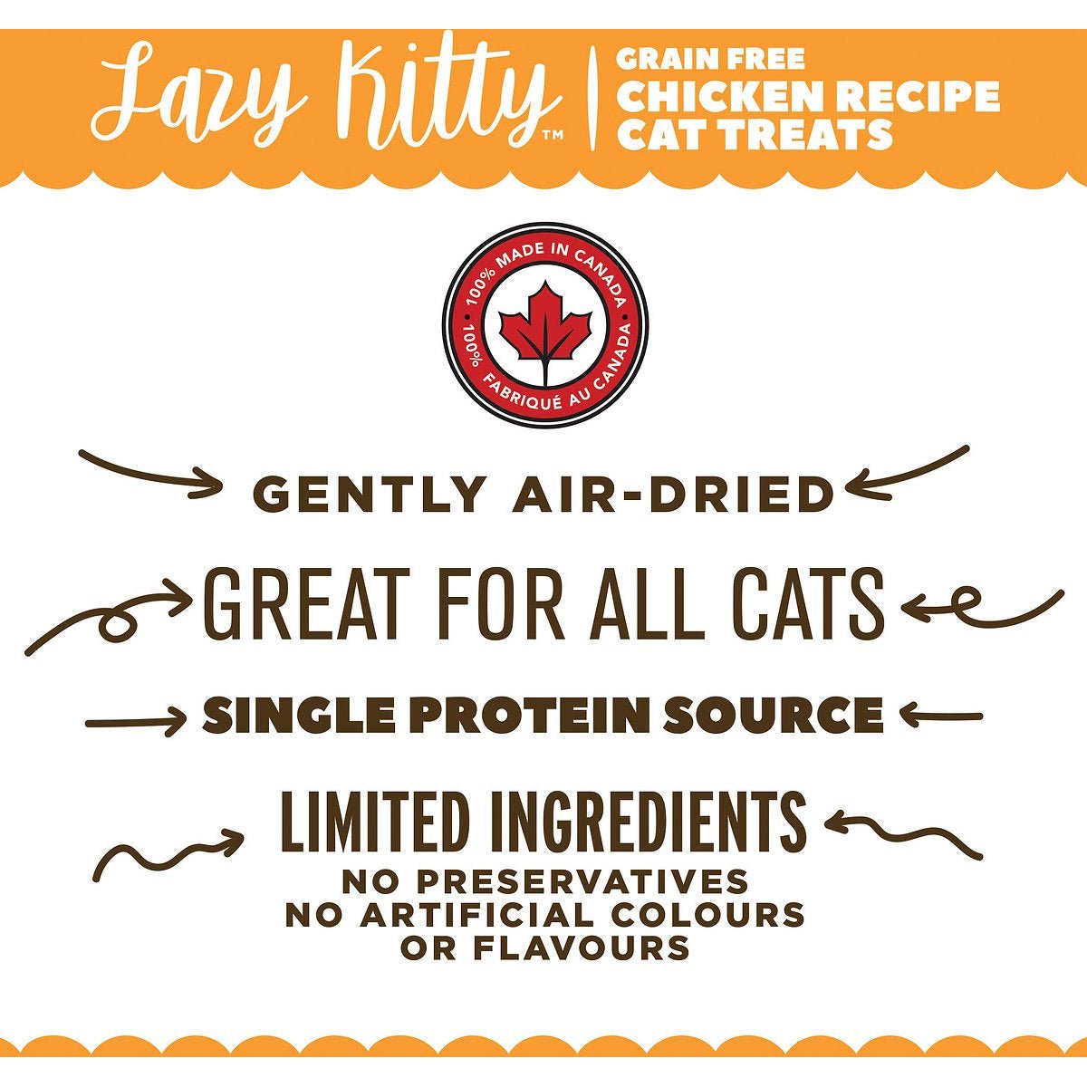 Lazy Kitty Air - Dried Grain - Free Cat Treats – Chicken Recipe 3oz / 85gm - Shopivet.com