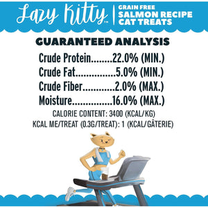 Lazy Kitty Air - Dried Grain - Free Cat Treats – Salmon Recipe 3oz / 85gm - Shopivet.com