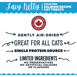 Lazy Kitty Air - Dried Grain - Free Cat Treats – Salmon Recipe 3oz / 85gm - Shopivet.com