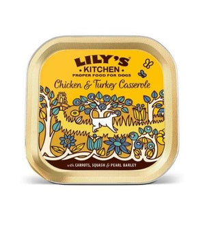 Lily's Kitchen Chicken and Turkey Casserole with Carrots Squash and Pearl Barley Wet Dog Food 150g P - 150g - Shopivet.com