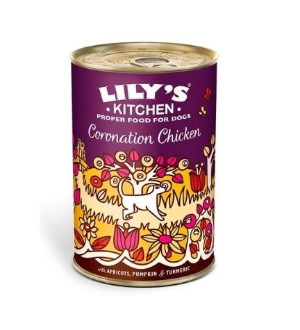Lily's Kitchen Coronation Chicken with Apricots Cranberries and Turmeric Wet Dog Food - 400g - Shopivet.com
