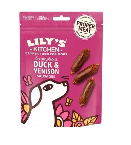 Lily's Kitchen Scrumptious Duck with Venison Sausages Dog Treats 70g - 70g - Shopivet.com
