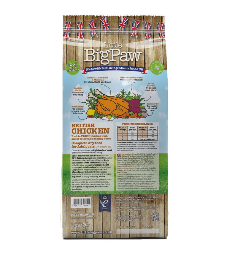 Little BigPaw British Chicken Adult Dry Cat Food - 1.5kg - Shopivet.com