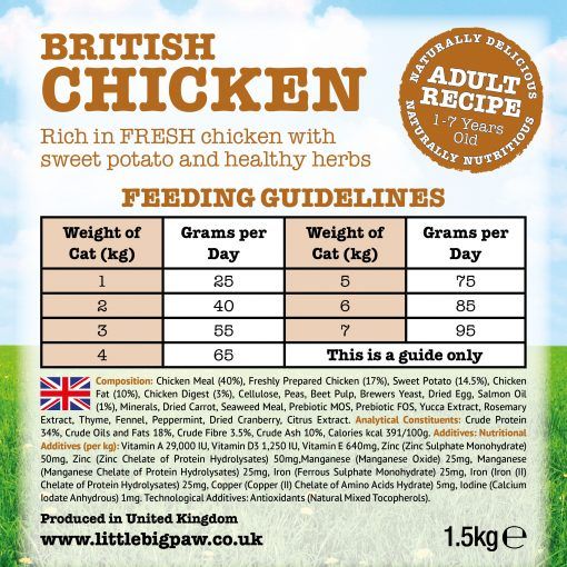 Little BigPaw British Chicken Adult Dry Cat Food - 1.5kg - Shopivet.com