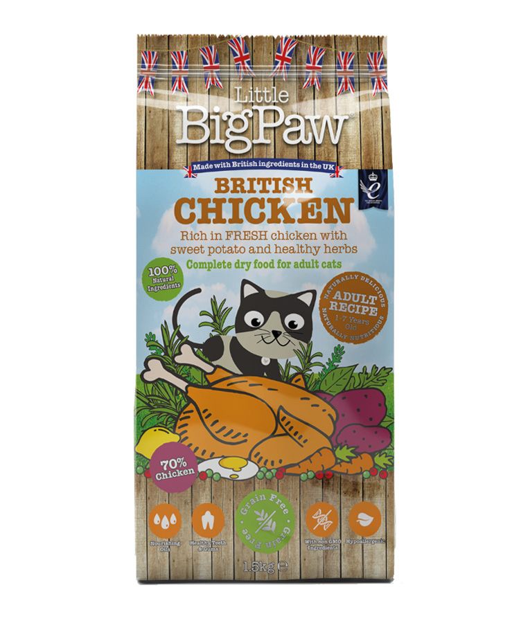 Little BigPaw British Chicken Adult Dry Cat Food - 1.5kg - Shopivet.com