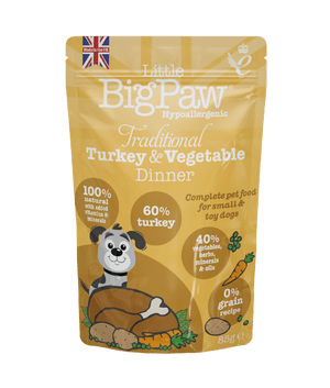 Little BigPaw Traditional Turkey & Vegetable Dinner Wet Dog Food 150g - 150g - Shopivet.com