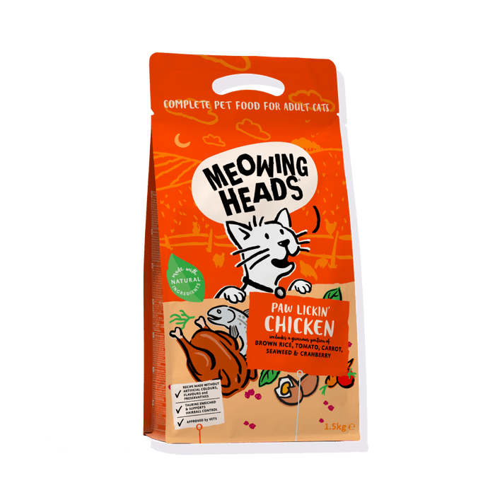 Meowing Heads Paw Lickin' Chicken Adult Dry Cat Food - 4kg