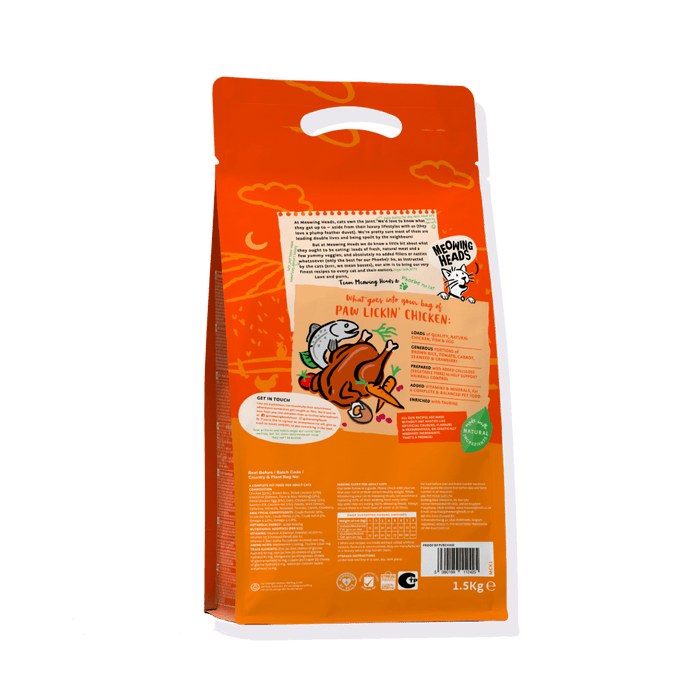 Meowing Heads Paw Lickin' Chicken Adult Dry Cat Food - 4kg