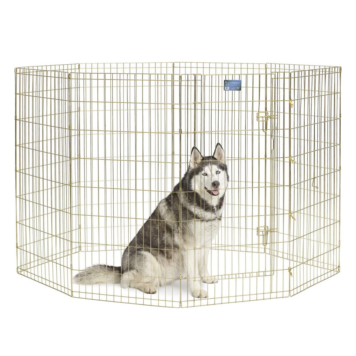 MidWest Foldable Exercise Pen With Door – Gold Zinc - 30 inch - Shopivet.com