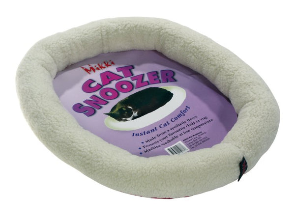 Mikki Cat Snoozer Pet Bed Pillow, Medium, White - Shopivet.com