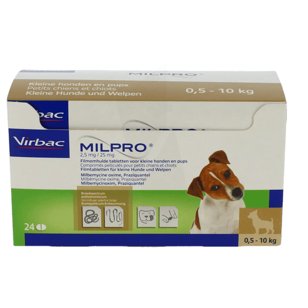 Milpro Dewormer for small dogs and puppies 0.5 - 10 kg 1 tablet - Shopivet.com