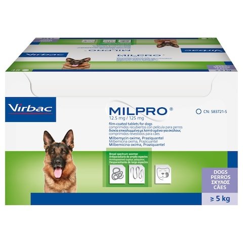 Milpro Dewormer for small dogs and puppies more than 5 kg 1 tablet - Shopivet.com