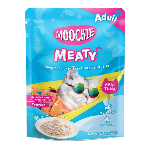 Moochie Cat Food Tuna & Chicken Breast Recipe in Jelly Pouch 70g - Shopivet.com