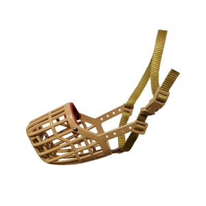 Dog Fever Plastic Dog Muzzle with Nylon Strap - brown - Size 3