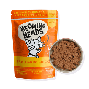Meowing Heads Paw Lickin' Chicken Adult Wet Cat Food 100g - 100g