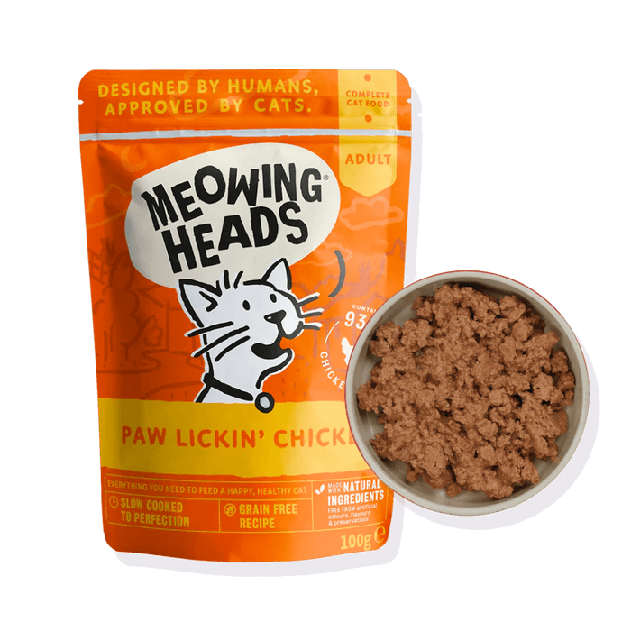 Meowing Heads Paw Lickin' Chicken Adult Wet Cat Food 100g - 100g