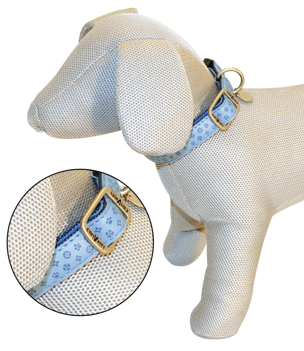 Mylord Leatherette Adjustable Dog Collar 20-30 x 1 cm, Light Blue