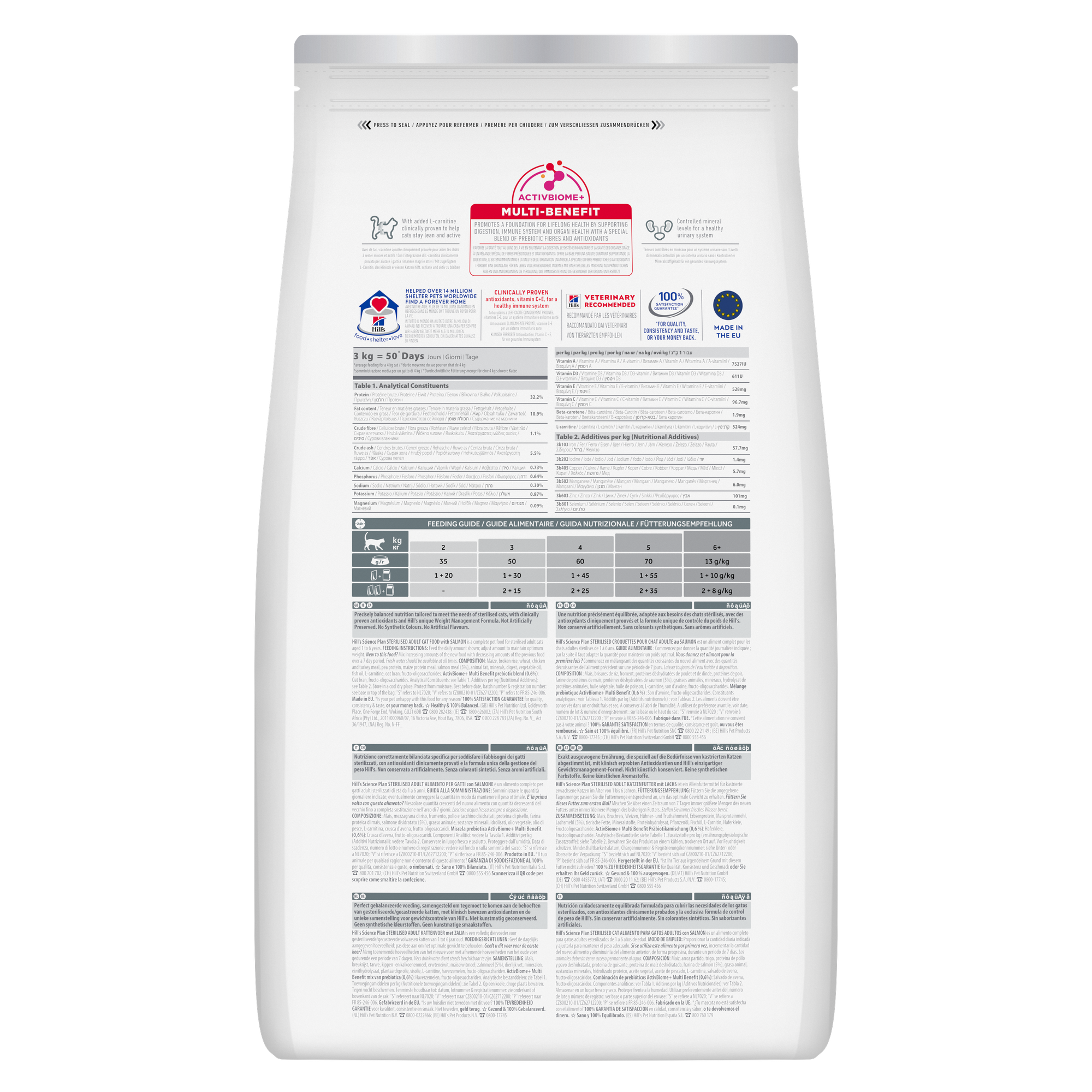 Hill’s Science Plan Sterilised Cat  Adult Cat Food With Salmon (10kg)