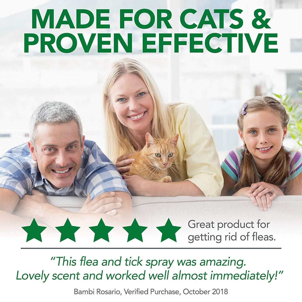 Natural Flea and Tick Home Spray for CATS, 32 oz - Shopivet.com