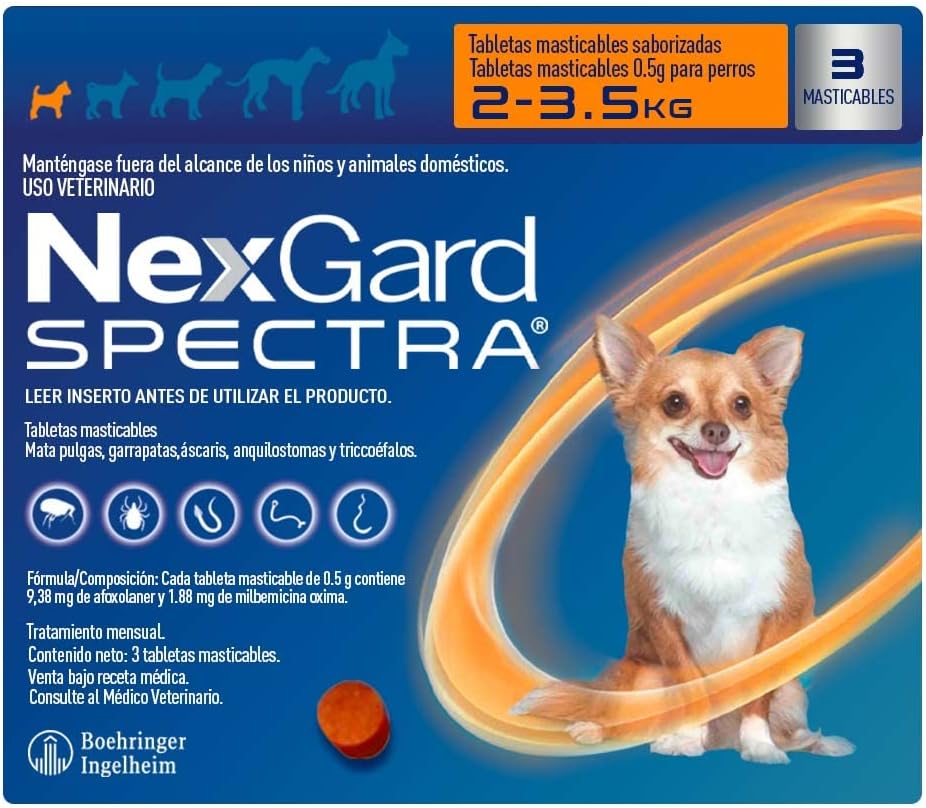 Nexgard Spectra 2-3.5 kg Tabs - very small - Shopivet.com