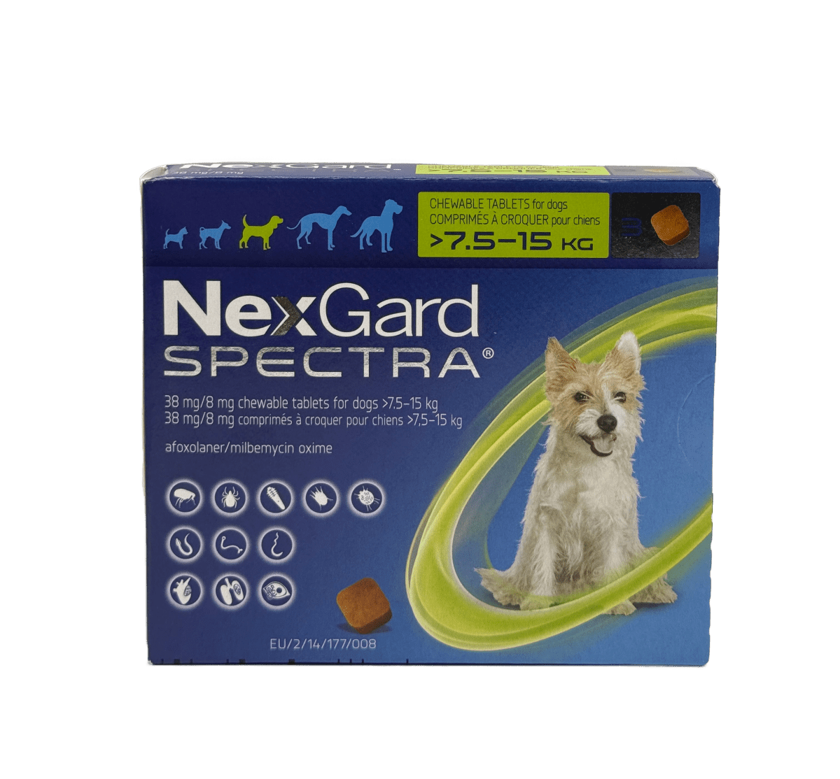 Nexgard Spectra 7.5 - 15 kg Tabs - Medium - Shopivet.com