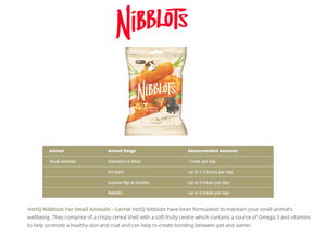 VetiQ Nibblots Carrot Small Animal Treats 30g -