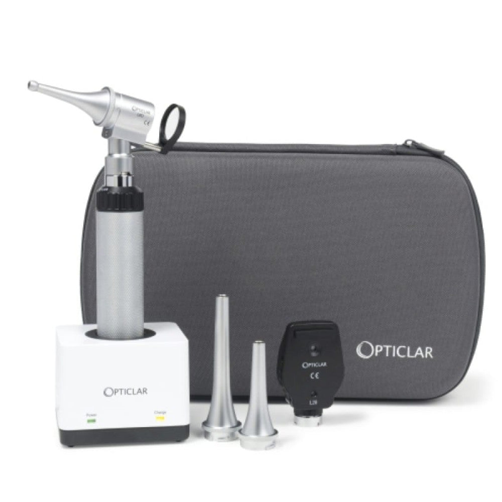 Opticlar Otoscope & Opthalmoscope Kit With Desk Handle And Single Port Charger - Shopivet.com
