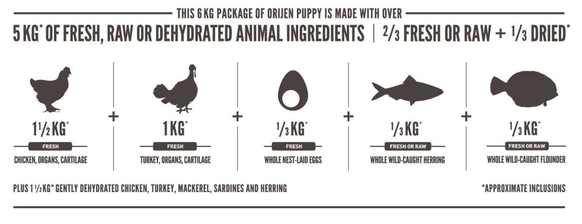 Orijen Puppy Dry Dog Food - 11.4KG - Shopivet.com