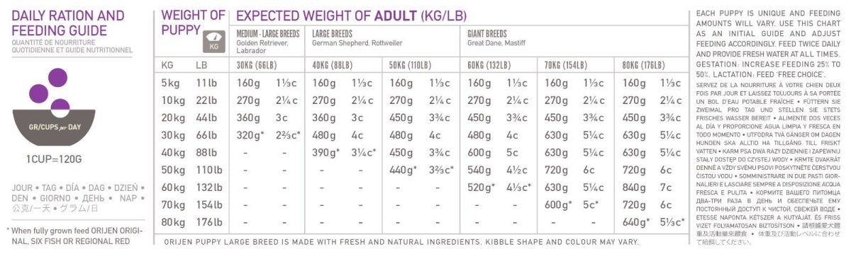 Orijen Puppy Large Dry Dog Food - 11.4KG - Shopivet.com