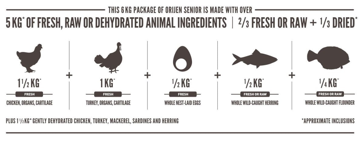 Orijen Senior Dry Dog Food - 6KG - Shopivet.com