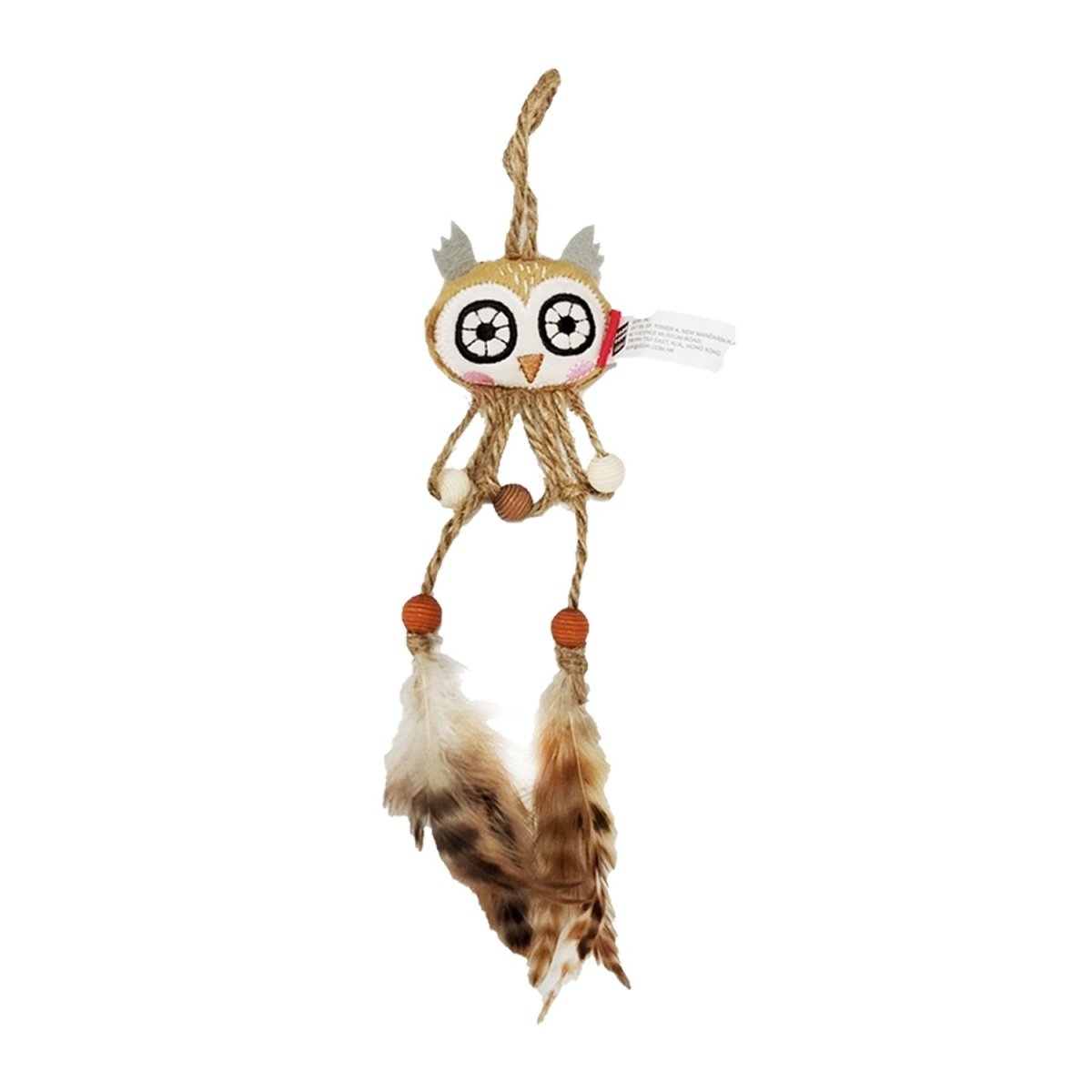 Owl Catch & Scratch Eco line with Slivervine Leaves and Natural Feather - Shopivet.com