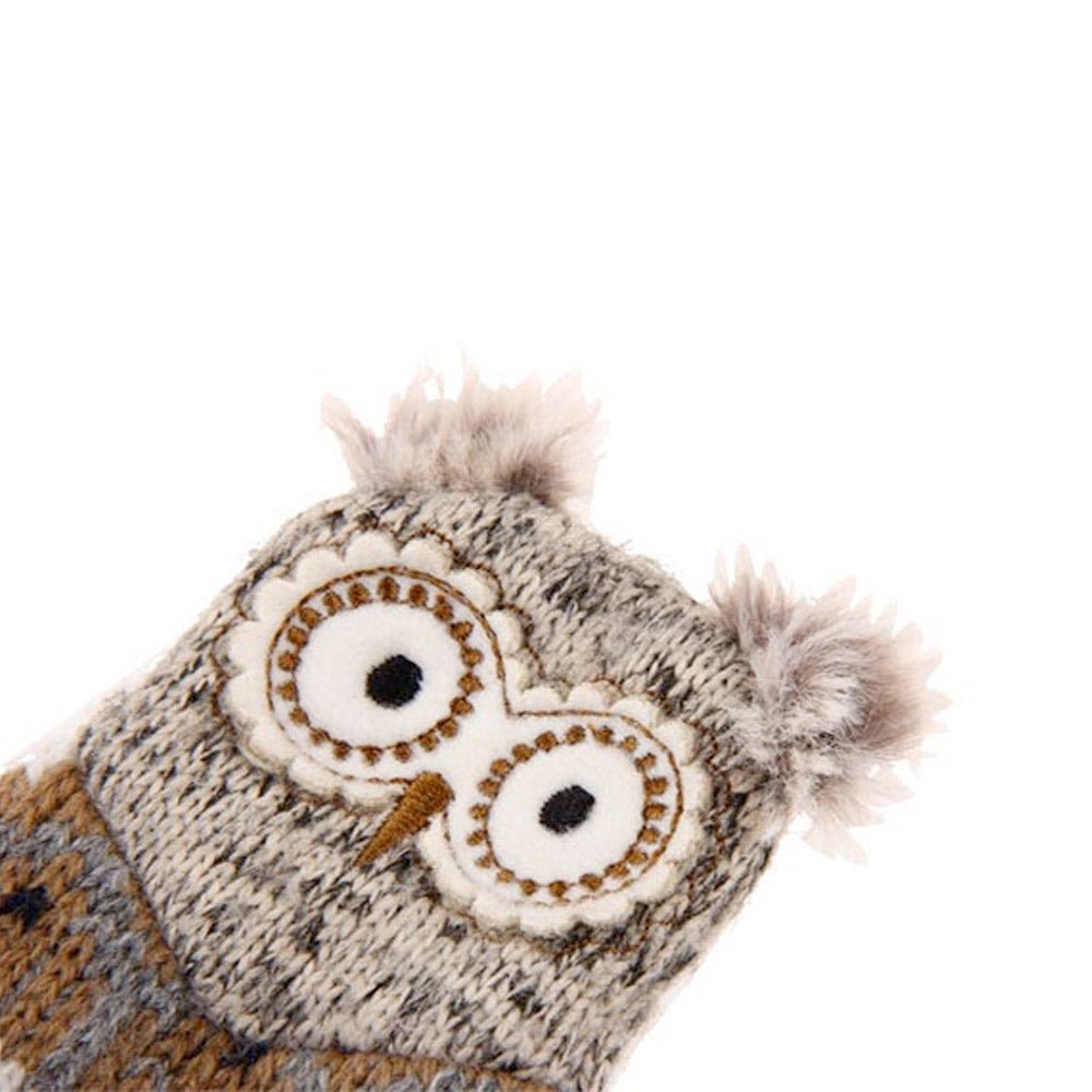 Owl “Plush Friendz” Grey/Brown with refillable squeaker - Shopivet.com