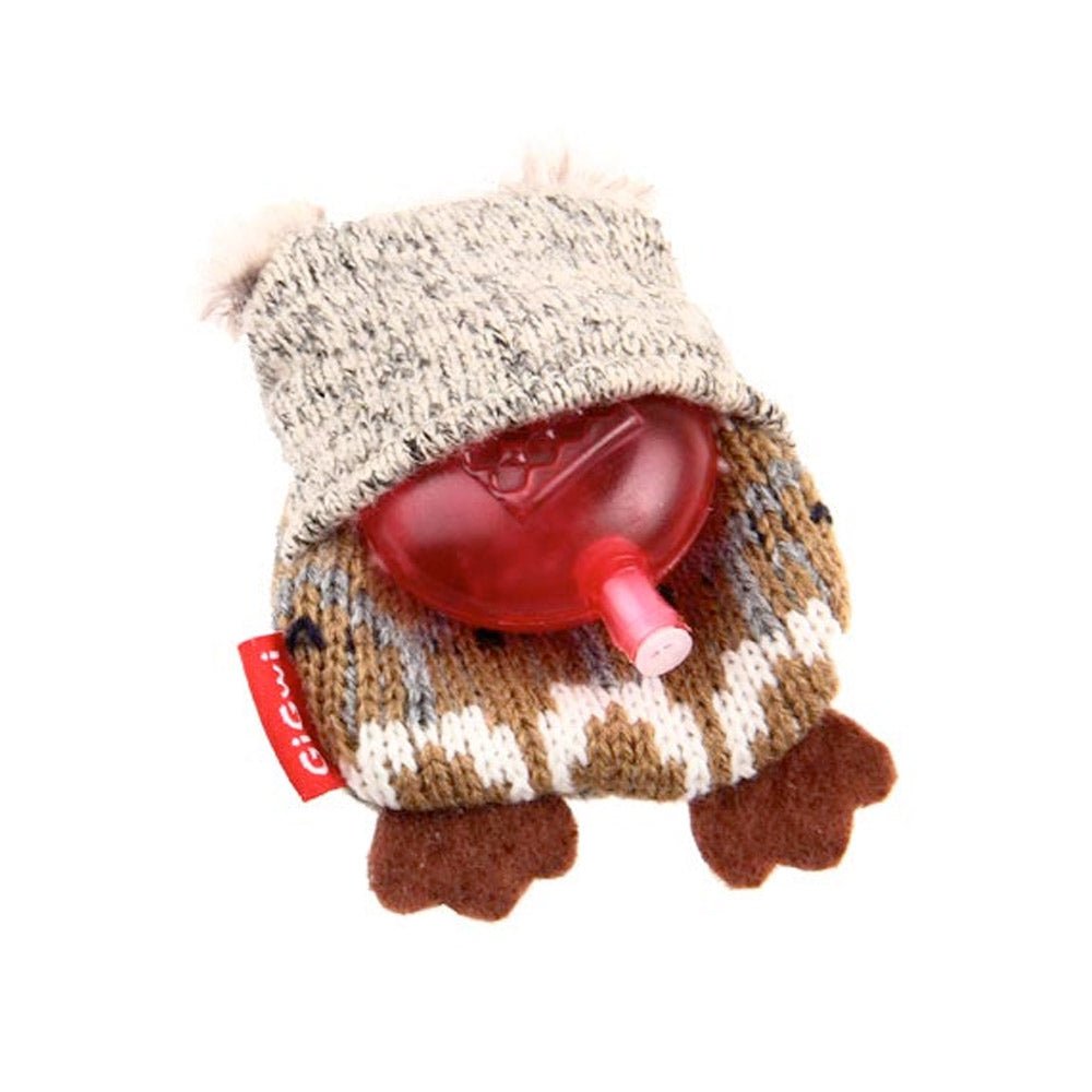 Owl “Plush Friendz” Grey/Brown with refillable squeaker - Shopivet.com