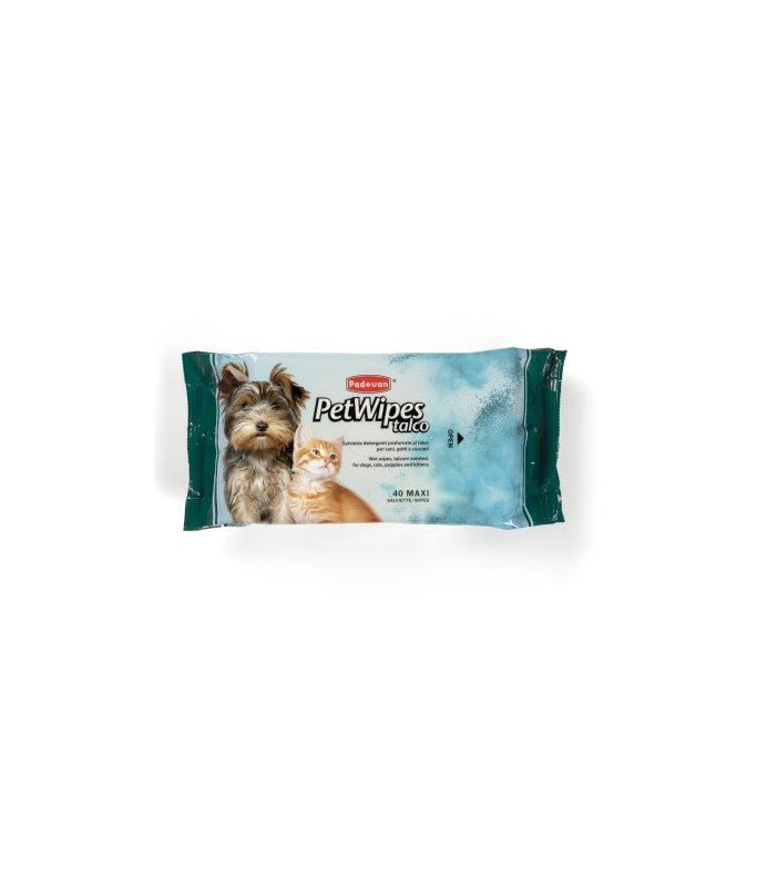 Padovan Pet Wipes Talc (40 Wipes) - Shopivet.com