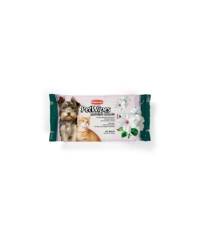 Padovan Pet Wipes White Musk (40 Wipes) - Shopivet.com