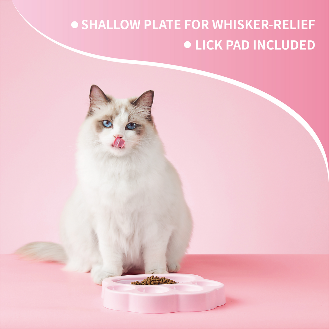 PetDreamHouse PAW 2-IN-1 Mini Slow Feeder & Lick Pad Baby Pink Easy
