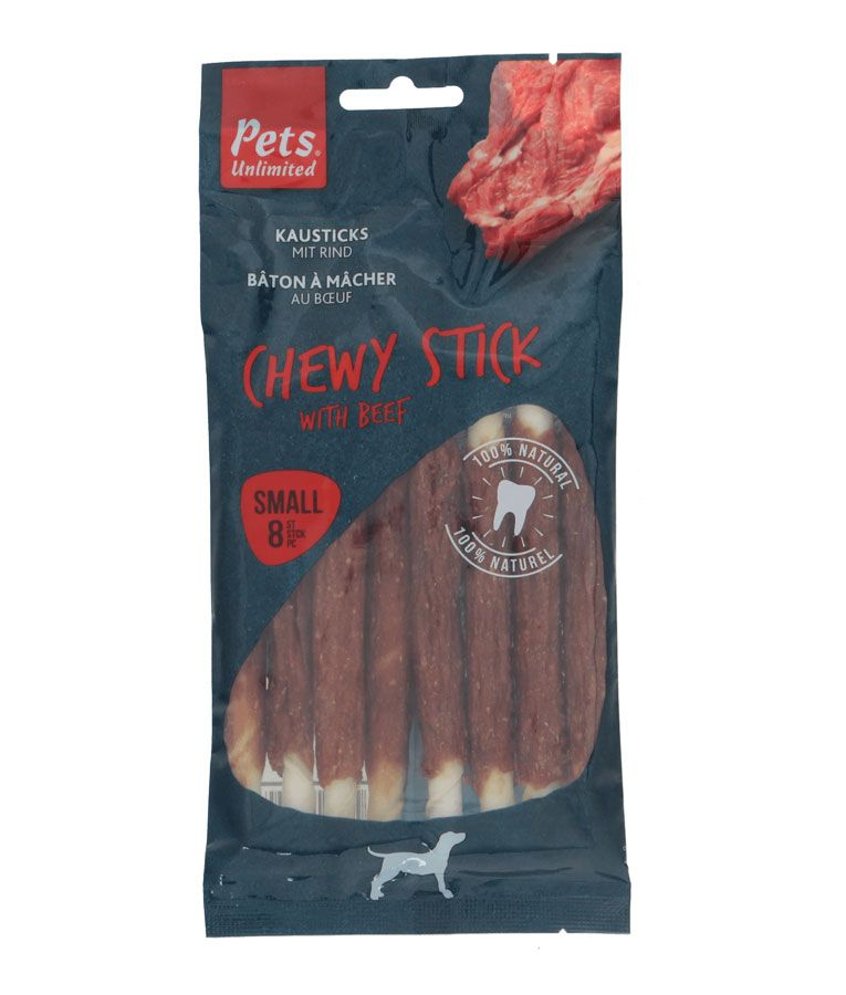 Pets Unlimited Chewy Stick with Beef Small Dog Treats 8pcs - Shopivet.com